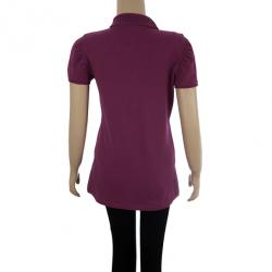 Pre Owned Burberry Pink Check Placket Polo Shirt L