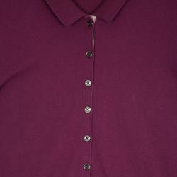 Pre Owned Burberry Pink Check Placket Polo Shirt L