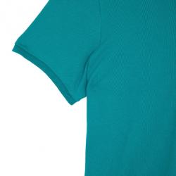 Pre Owned Burberry Turquoise Check Placket Polo Shirt M