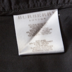 Pre Owned Burberry London Black Silk Blend Box Pleated Skirt M