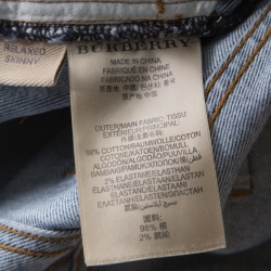 Pre Owned Burberry Brit Indigo Faded Effect Relaxed Skinny Jeans S