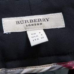 Pre Owned Burberry London Black Cotton Wide Leg Trousers S