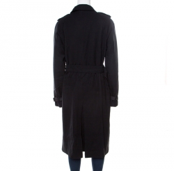 Pre Owned Burberry London Black Wool Double Breasted Overcoat M