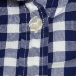Pre Owned Burberry Brit Blue and White Gingham Check Cotton Long Sleeve Shirt L