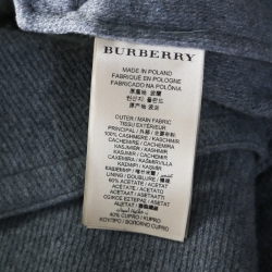 Pre Owned معطف بربري كشمير رصاصي بحزام ملتف طول متوسط L