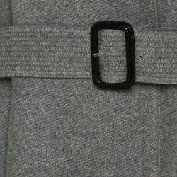 Pre Owned معطف بربري كشمير رصاصي بحزام ملتف طول متوسط L