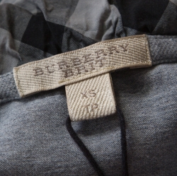 Pre Owned Burberry Brit Grey Honeycomb Knit Novacheck Collar Detail Polo T-Shirt XS
