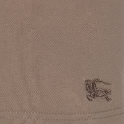 Pre Owned Burberry Beige Cotton Pique Knit Novacheck Sleeve Polo T-Shirt S