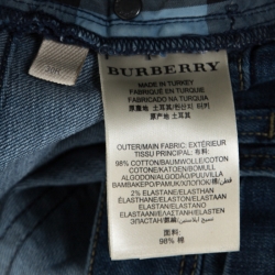 Pre Owned Burberry Brit Indigo Dark Wash Faded Effect Denim Skinny Kensington Jeans M