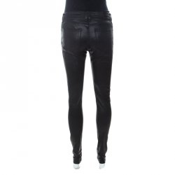 Pre Owned Burberry Black Coated Denim Low Rise Skinny Fit Jeans M 