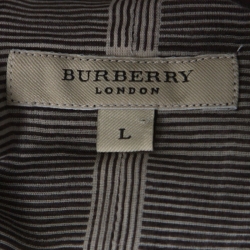 Pre Owned Burberry London Brown Multi Checked Cotton Button Front Shirt L