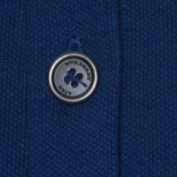 Pre Owned Burberry Brit Blue Honeycomb Knit Novacheck Collar Detail Polo T-Shirt M