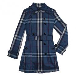 Pre Owned Burberry Printed Trench Coat XS