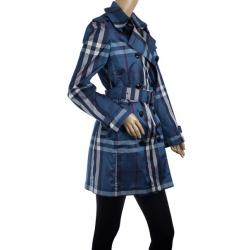 Pre Owned Burberry Printed Trench Coat XS