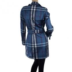 Pre Owned Burberry Printed Trench Coat XS
