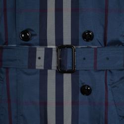 Pre Owned Burberry Printed Trench Coat XS