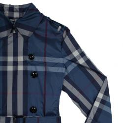 Pre Owned Burberry Printed Trench Coat XS