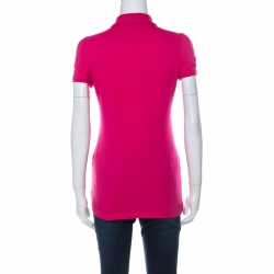 مملوكة مسبقًا قميص بولو بربري بريت أكمام منفوشة قطن بيبيه وردي S