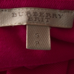 مملوكة مسبقًا قميص بولو بربري بريت أكمام منفوشة قطن بيبيه وردي S
