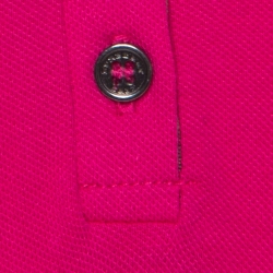 مملوكة مسبقًا قميص بولو بربري بريت أكمام منفوشة قطن بيبيه وردي S