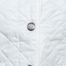 Pre Owned Burberry Brit White Diamond Quilted Jacket S