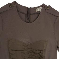 Pre Owned Burberry London Front Double Ruched Jersey Dress S