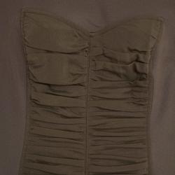 Pre Owned Burberry London Front Double Ruched Jersey Dress S