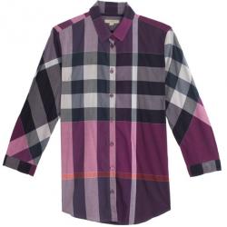 Burberry Brit Purple Exploded Check Woven Shirt S
