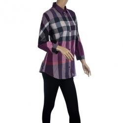 Burberry Brit Purple Exploded Check Woven Shirt S