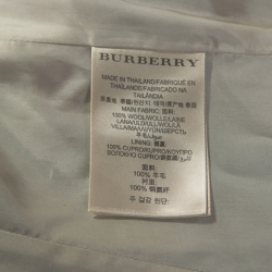 مملوكة مسبقًا معطف بربري بريت صوف تويد تريكو بيج كاروهات M