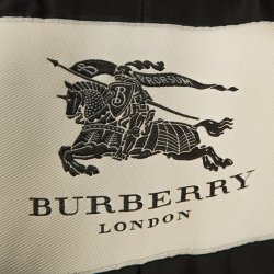 Pre Owned معطف بربري مطر صدر مزدوج كشمير أسود S