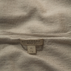 Pre Owned Burberry Brit Beige Merino Wool Layered Cuff Detail Sweater XL