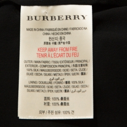 مملوكة مسبقًا Burberry Brown Leaf Print Silk Long Sleeve Midi Dress M