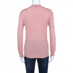 Pre Owned Burberry Brit Pink Cashmere Long Sleeve Crew Neck Sweater S