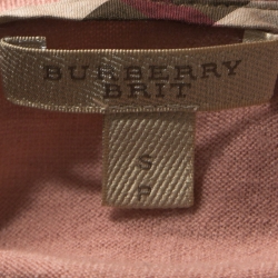 Pre Owned Burberry Brit Pink Cashmere Long Sleeve Crew Neck Sweater S