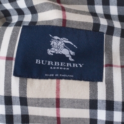 مملوكة مسبقًا معطف مطر بربري صدر مزدوج قطن بيج L