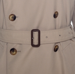 مملوكة مسبقًا معطف مطر بربري صدر مزدوج قطن بيج L