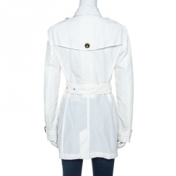 Pre Owned Burberry Brit White Double Breasted Brooksby Trench Coat M