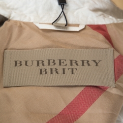 Pre Owned Burberry Brit White Double Breasted Brooksby Trench Coat M