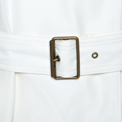 Pre Owned Burberry Brit White Double Breasted Brooksby Trench Coat M