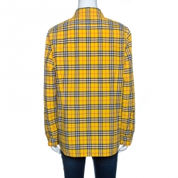 Pre Owned قميص بربري كاروهات نوفا أصفر L