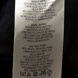 مملوكة مسبقًا معطف بربري "كوكون" بصدرية مزدوجة صوف تويد أسود مقاس صغير (سمول)