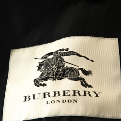 مملوكة مسبقًا معطف بربري "كوكون" بصدرية مزدوجة صوف تويد أسود مقاس صغير (سمول)