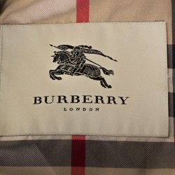 مملوكة مسبقًا Burberry Black Nylon Double Breasted Raincoat M