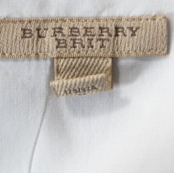 Pre Owned Burberry Brit Bicolor Exploded Check Cotton Half Sleeve Shirt M