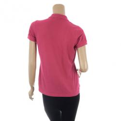 Pre Owned Burberry Fritillary Pink Check Placket Polo Shirt S