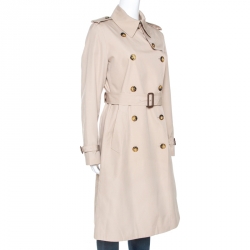 Pre Owned Burberry Beige Cotton Double Breasted Trench Coat M