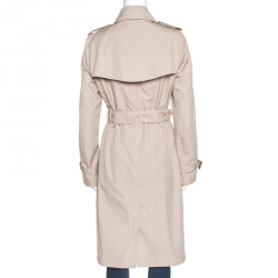 Pre Owned Burberry Beige Cotton Double Breasted Trench Coat M
