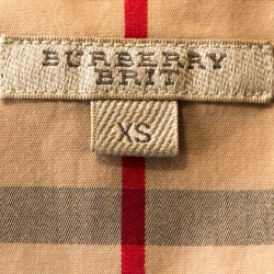 Pre Owned Burberry Brit Beige Nova Check Cotton Shirt XS