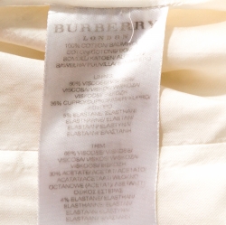 Pre Owned Burberry White Cotton Lace Shift Dress M